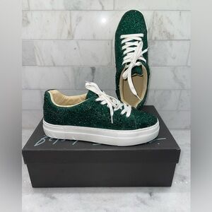 Betsey Johnson brand new embellished green sneakers (women's)